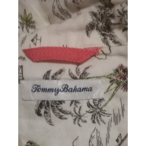 Tommy Bahama Mens Medium M Linen Cotton Short Sleeve Button Up Hawaiian Shirt - Picture 9 of 13